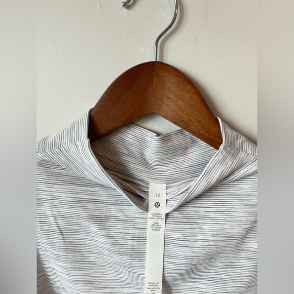 Gray and white Lululemon long sleeve - Picture 2 of 3